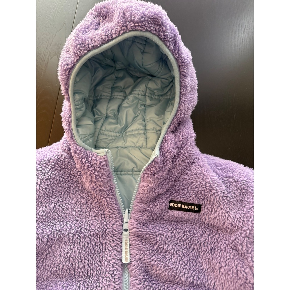 Eddie Bauer Girls‎ Reversible Jacket Size M 10-12 Purple Ombré Cozy Fleece Lined - Picture 14 of 14